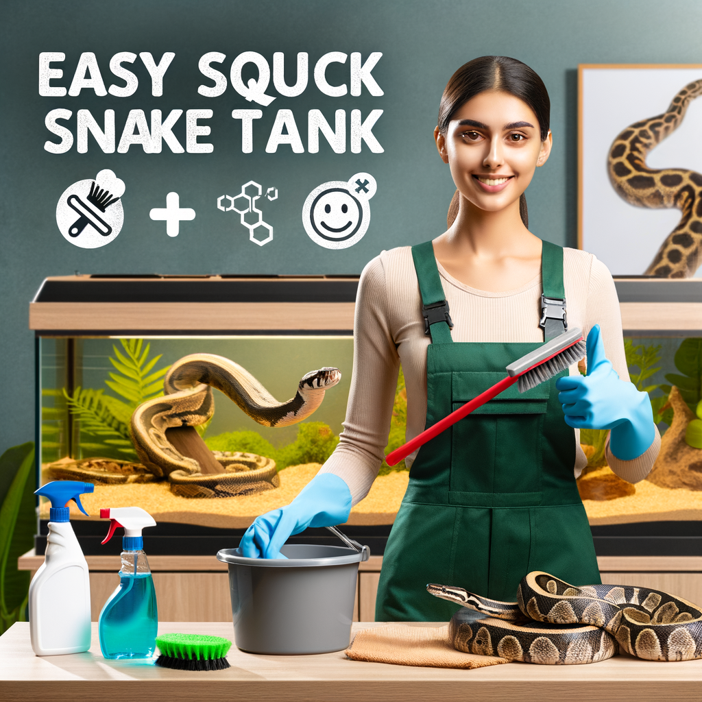 Professional snake handler demonstrating time-saving cleaning methods for reptile tanks, providing easy and efficient snake tank cleaning tips for maintaining hygiene and quick snake tank maintenance.